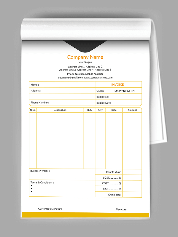 Custom Courier Bill Book