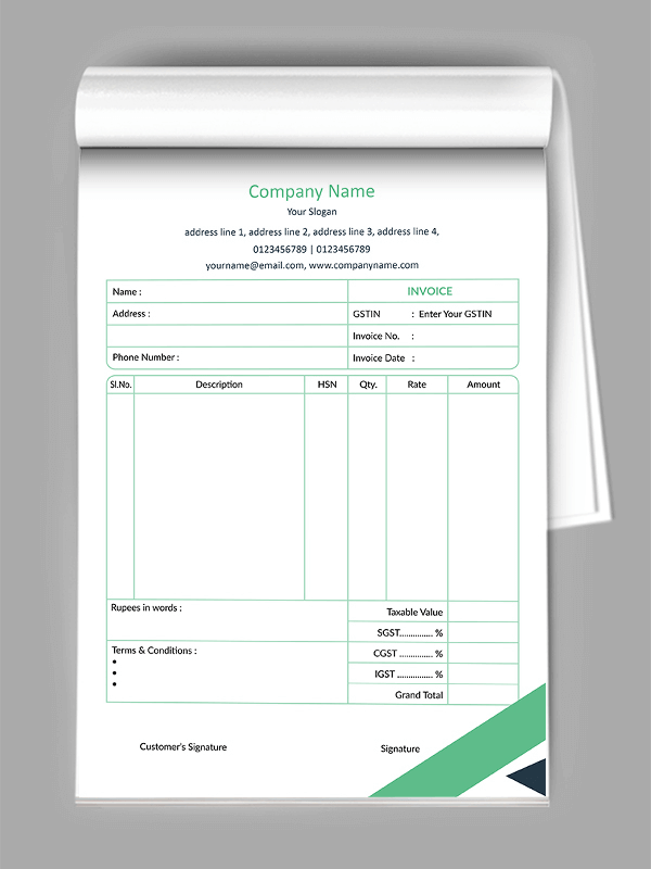 Custom Secretary Bill Book