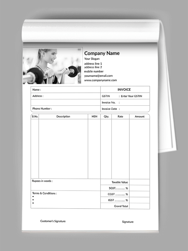 Custom Plain Bill Book
