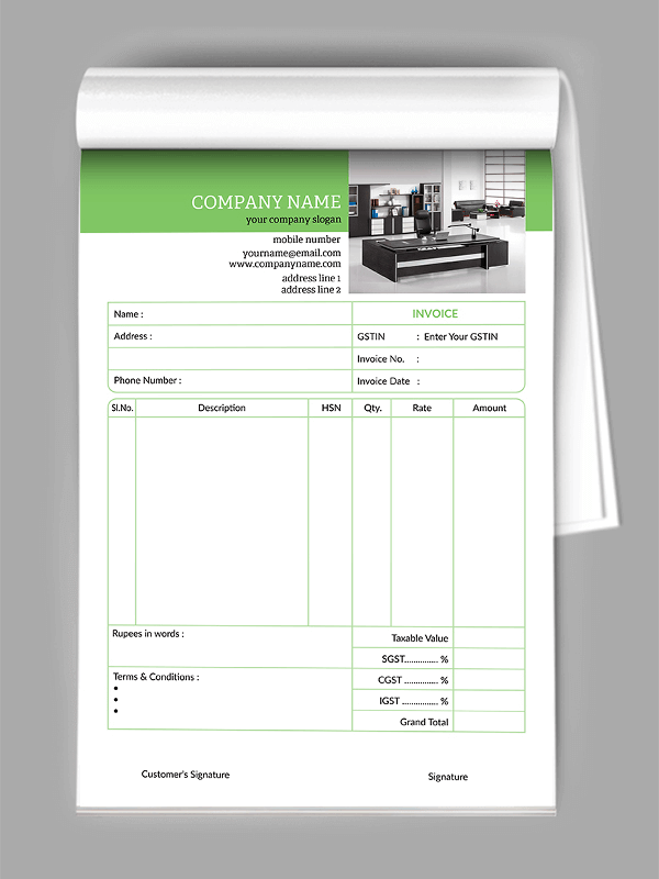 Custom Corporate Bill Book