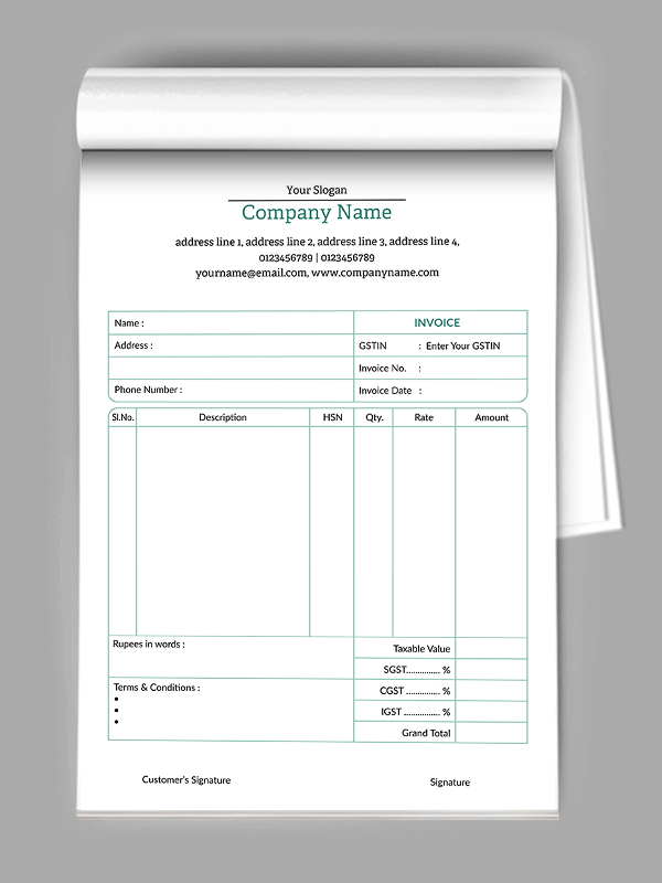 Custom Architect Bill Book