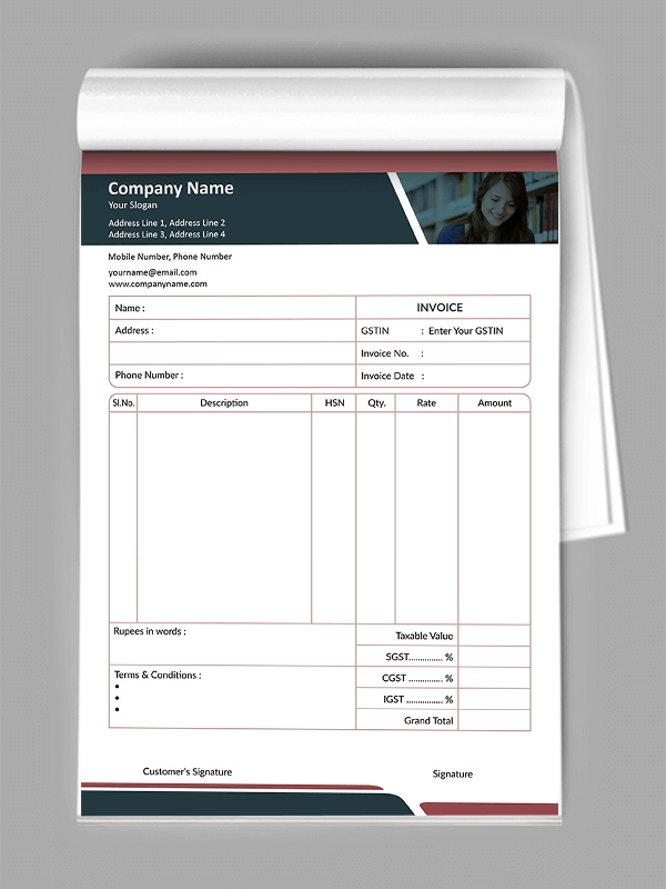 Custom Business Bill Book