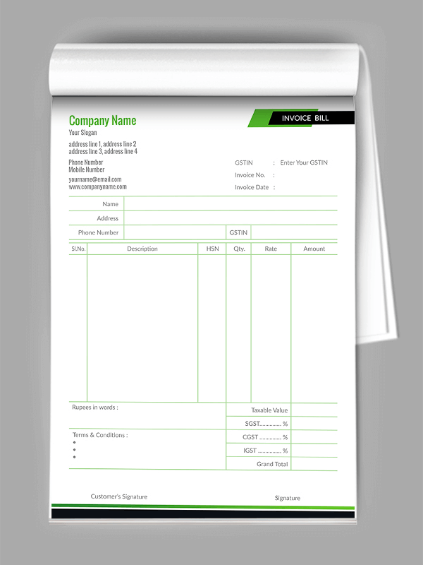 Custom Personal Bill Book