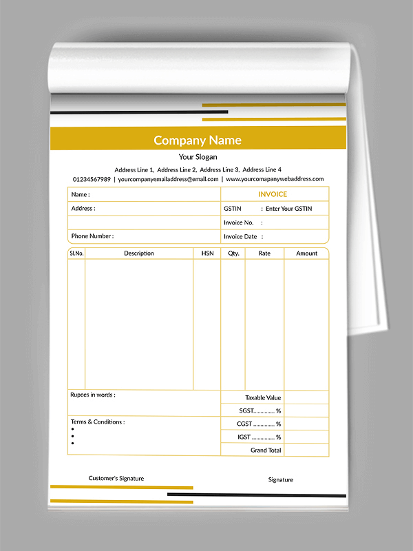 Custom Library Bill Book
