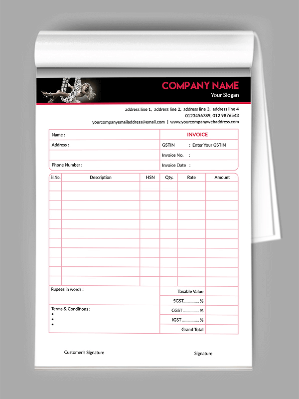 Custom Textiles Bill Book