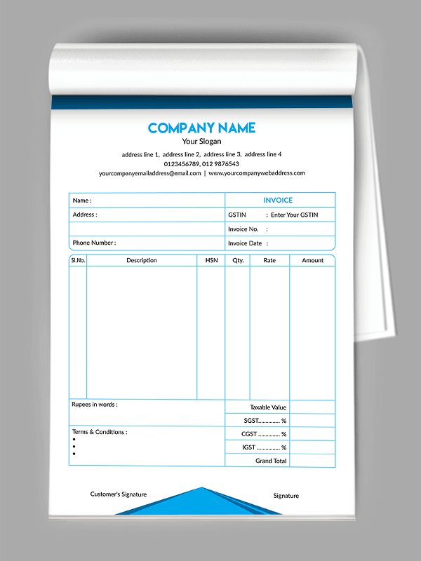 Custom General Bill Book