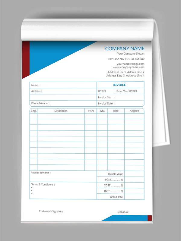 Custom Content Bill Book