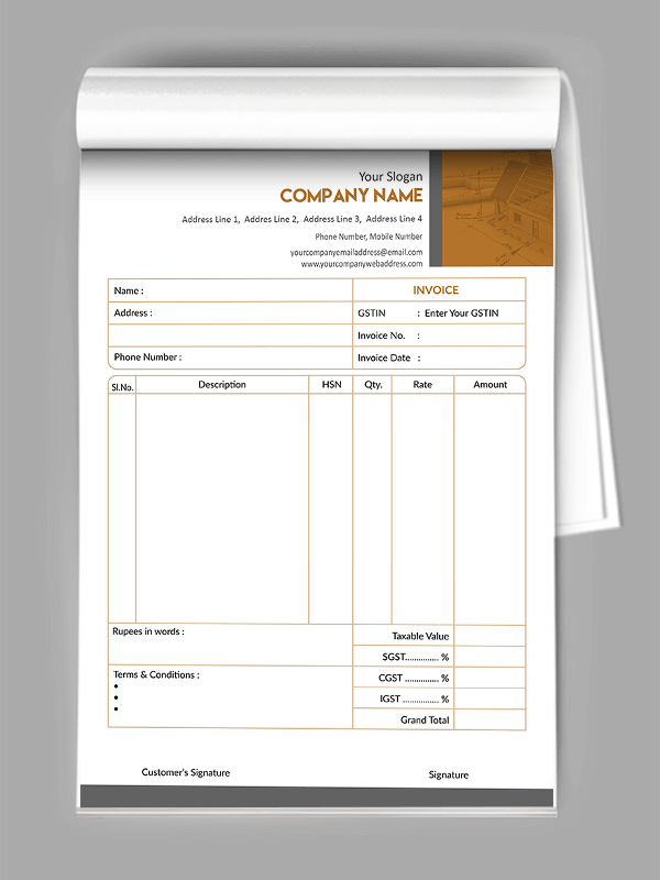 Custom Grey Bill Book
