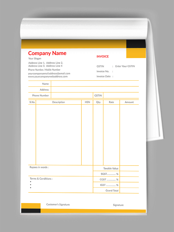 Custom Academy Bill Book