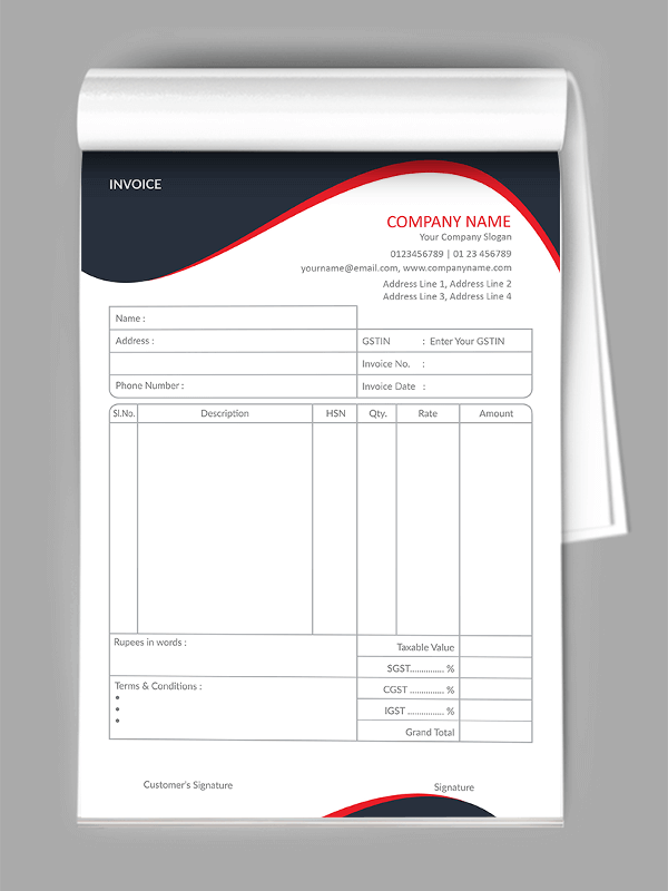 Custom Floral Bill Book
