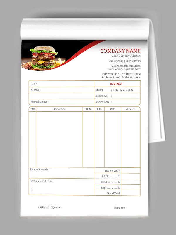 Custom Red Bill Book