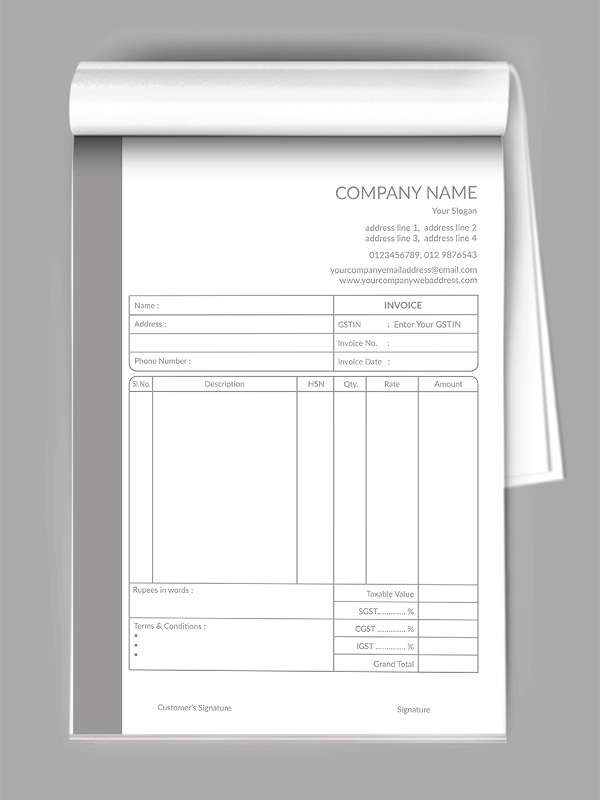 Custom Grey Bill Book