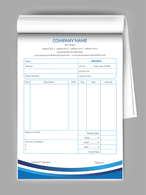 Custom College Bill Book