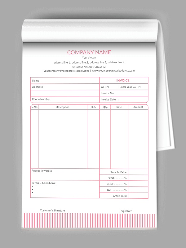 Custom Pink Stripes Bill Book