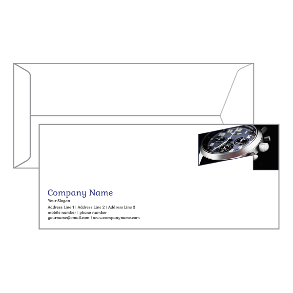Custom Watch Shop Envelope Design