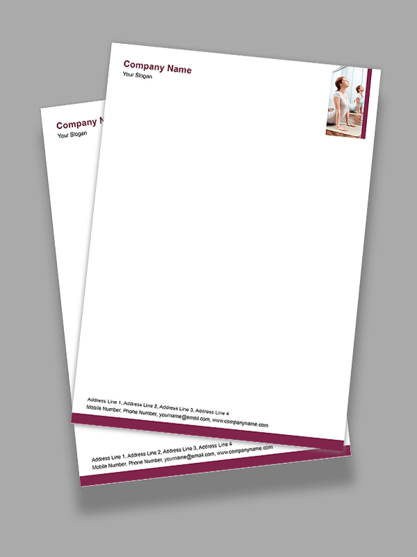 Custom Yoga  Letterhead Design