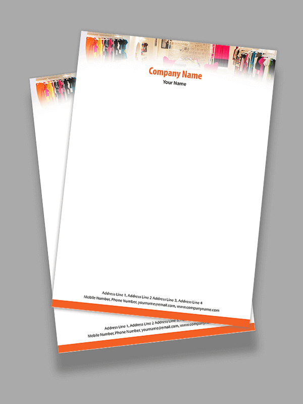 Custom Saree Shop Letterhead Design