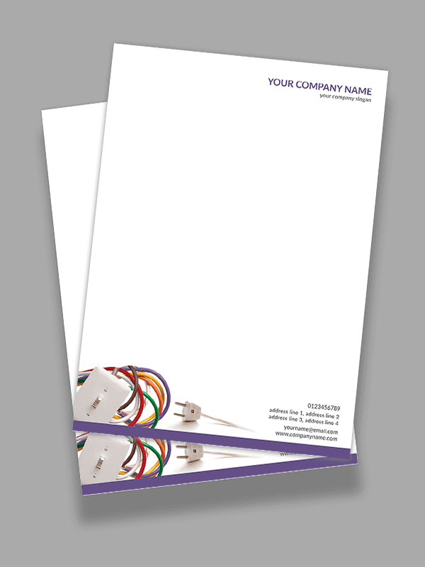 Custom Electricial shop Letterhead Design