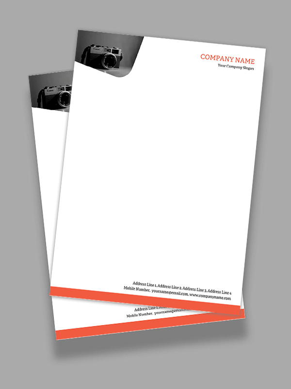 Custom Photography Letterhead Design