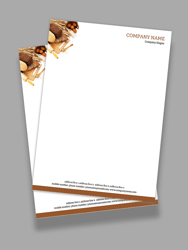Custom Bakery  Letterhead Design