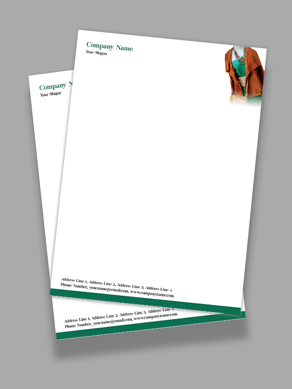 Custom Fashion Designer Letterhead Design
