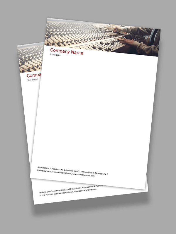 Custom Musician Letterhead Design