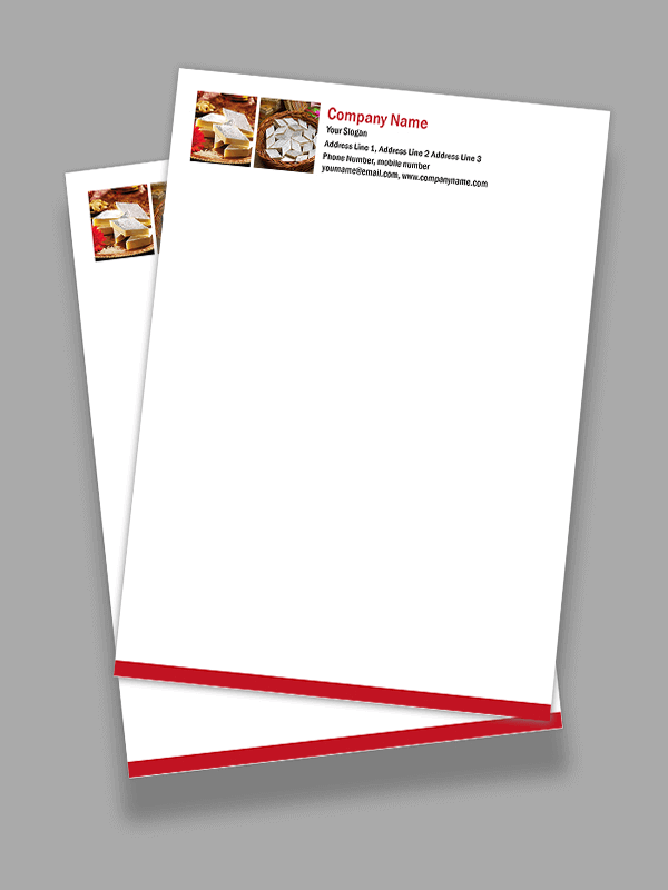 Custom Sweet Shop Letterhead Design