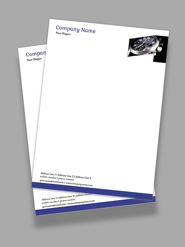 Custom Watch Shop Letterhead Design