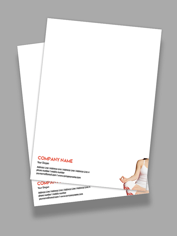 Custom Yoga Trainer Letterhead Design