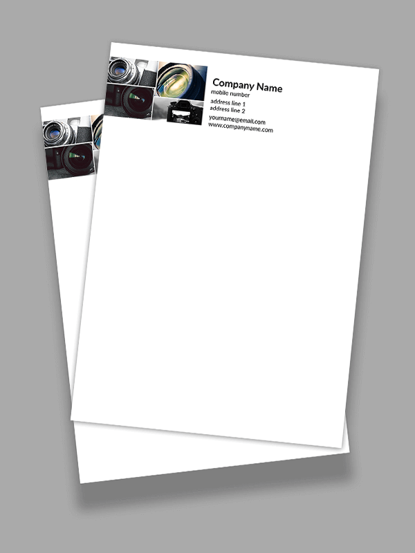 Custom Photgrapher Letterhead Design