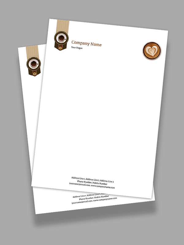 Custom Coffee Shop Letterhead