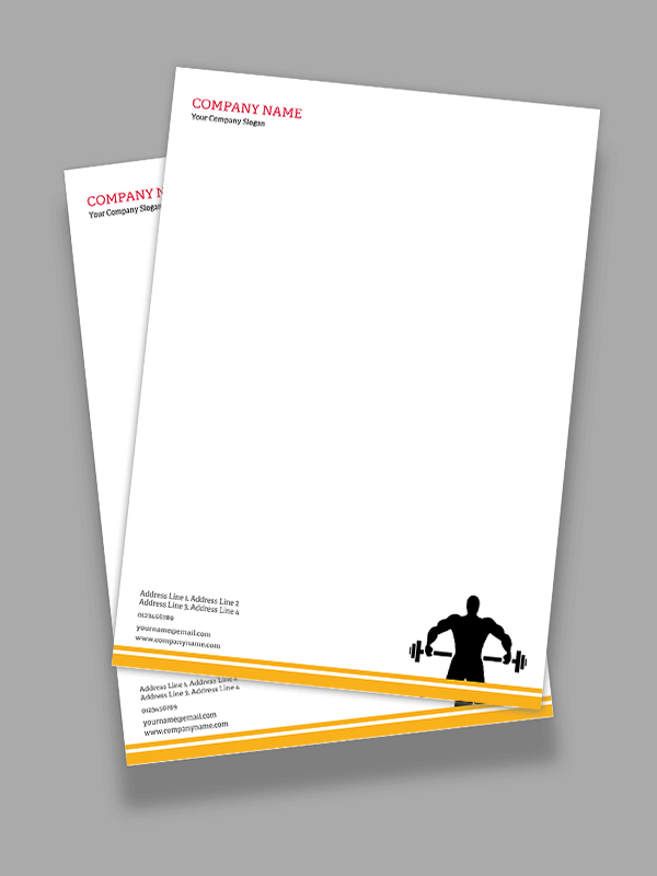 Custom Gym Letterhead