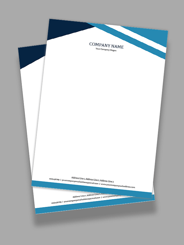 Custom Blue Letterhead