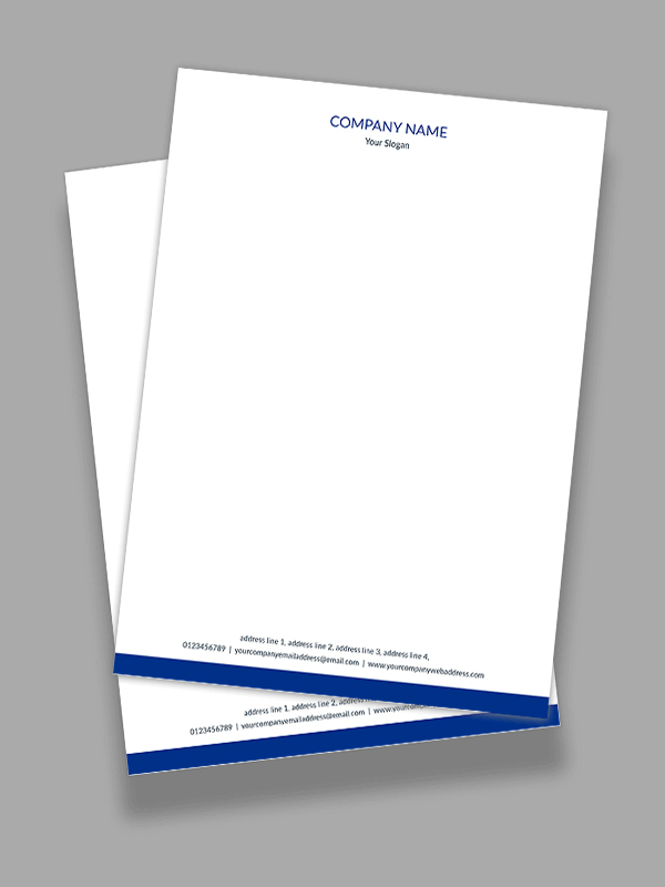 Custom Dark Blue Letterhead