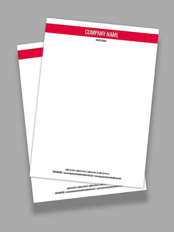 Custom Red And White Letterhead