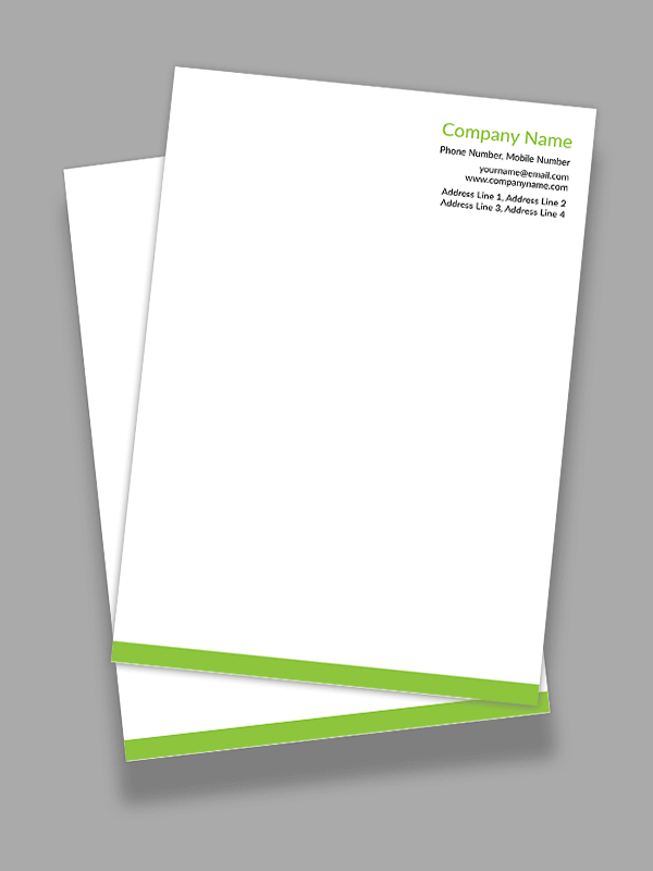 Custom Parrot Green Letterhead