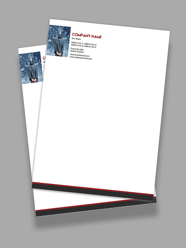 Custom Red And Grey Letterhead