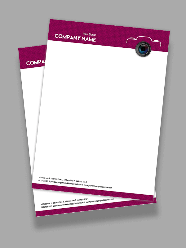 Custom Photographer  Letterhead