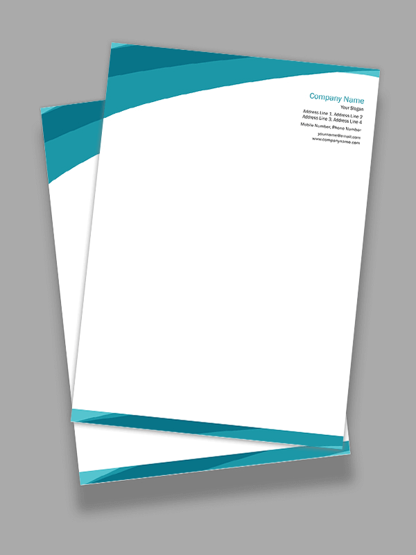 Custom Aqua Letterhead