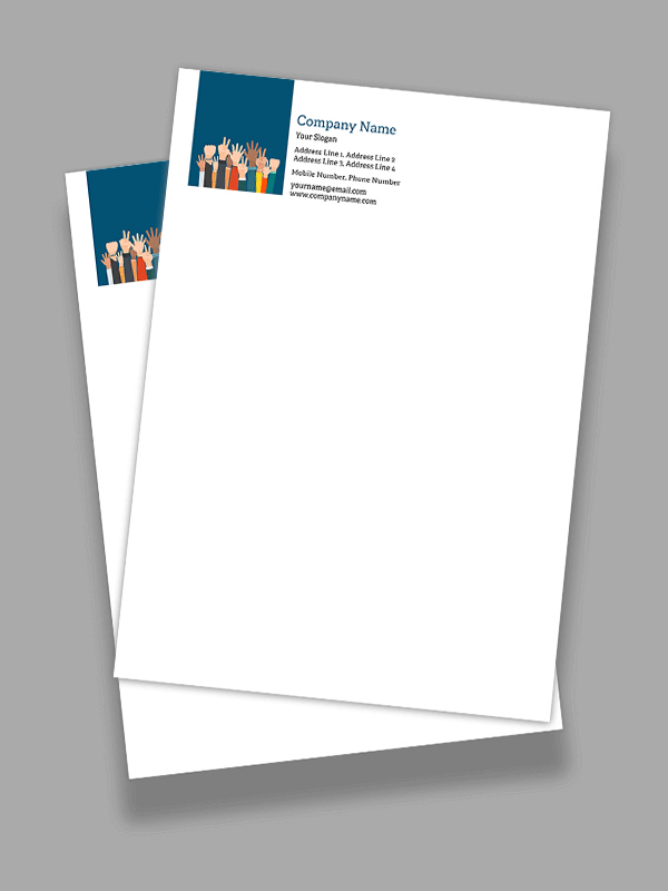 Custom Blue and White Letterhead