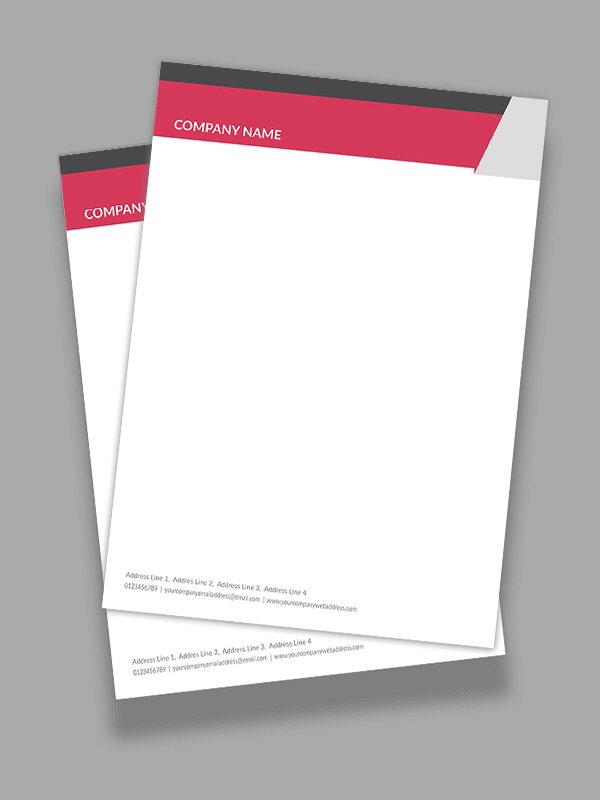 Custom Pink And Grey  Letterhead