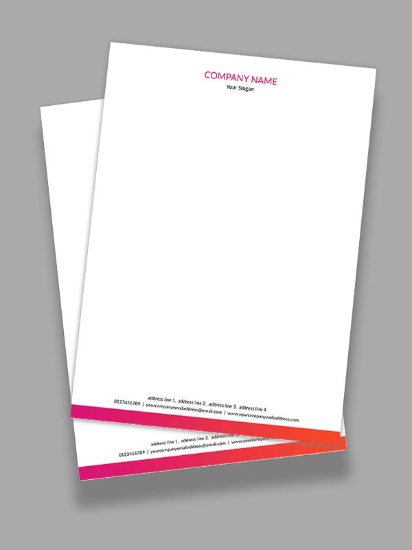 Custom Premium Pink Letterhead
