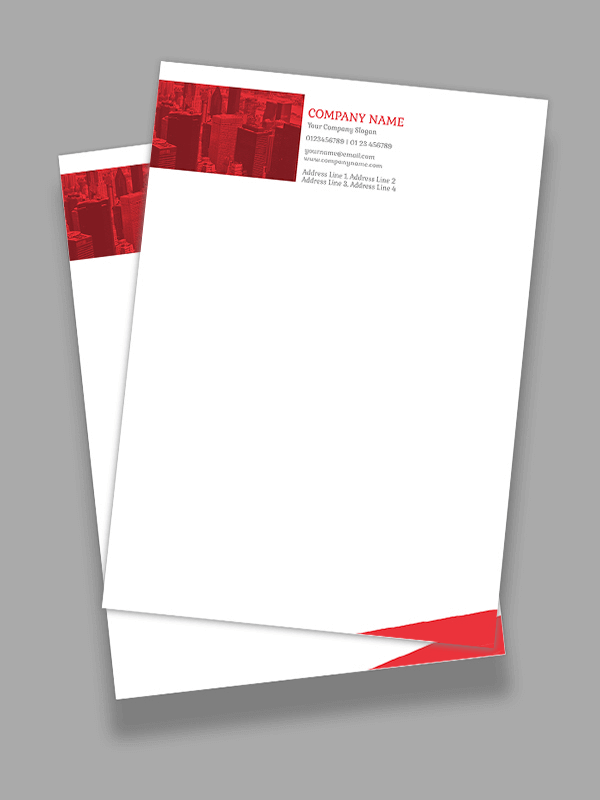 Custom Red And White Letterhead