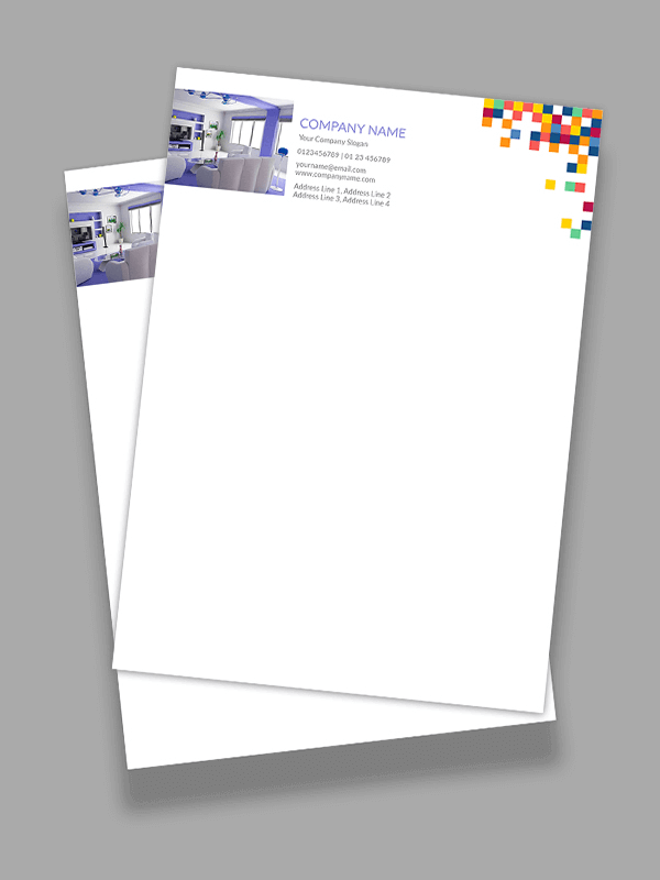 Custom Coloful Pattern Letterhead