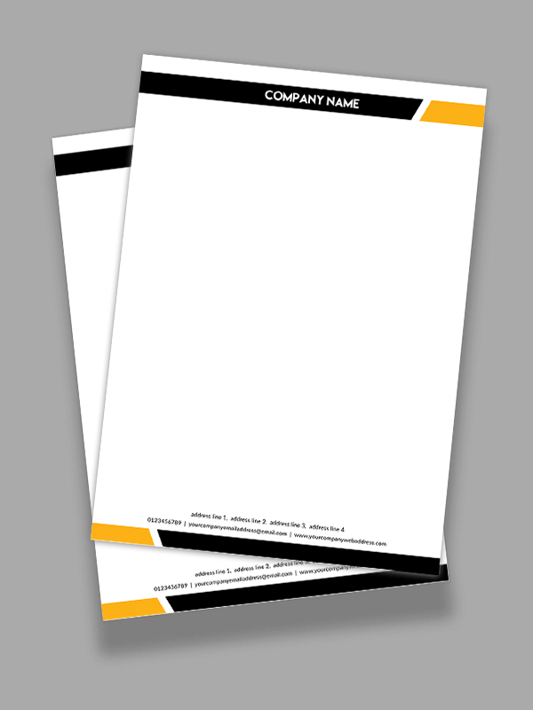 Custom Black And Yellow Letterhead