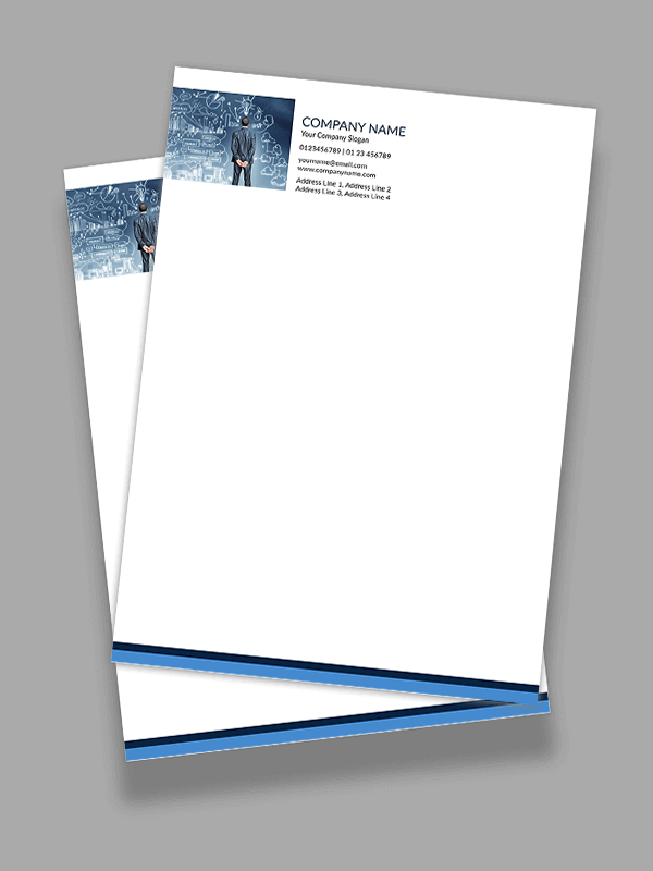Custom Blue And White Letterhead