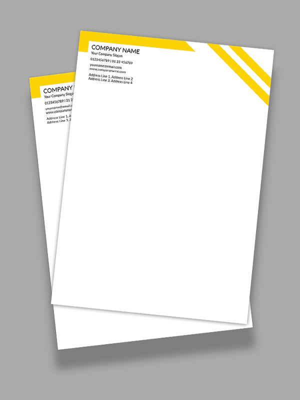 Custom Yellow and Black Letterhead