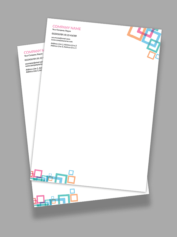 Custom Colorful Pattern Letterhead