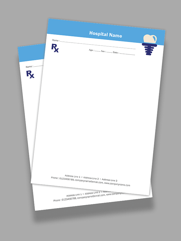 Custom Dentist Prescription Pad Design