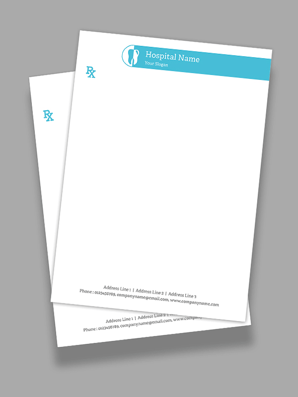Custom Dental Hospital Prescription Pad Design